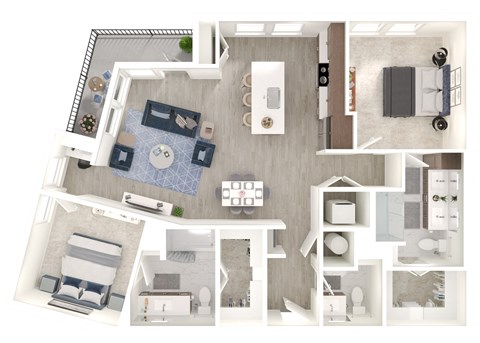 a1 floor plan  1 bedroom with 2 baths  129